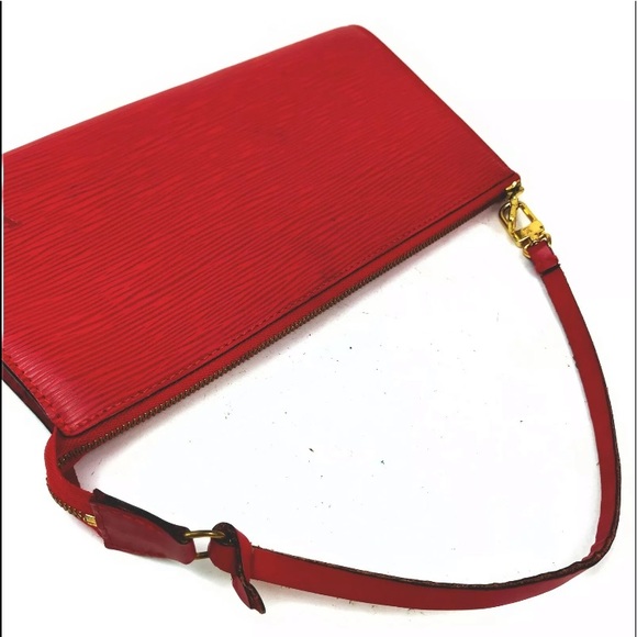 ❤️Louis Vuitton Red Epi Pouch Pochette - Picture 2 of 7